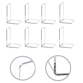 8 pcs Acrylic Bookends,Clear Acrylic Bookends for Shelves,Heavy Duty Book Ends and Desktop Organizer, Organizer Bookshelf Decor Decorative Bedroom Library Office School Supplies Stationery Gift.