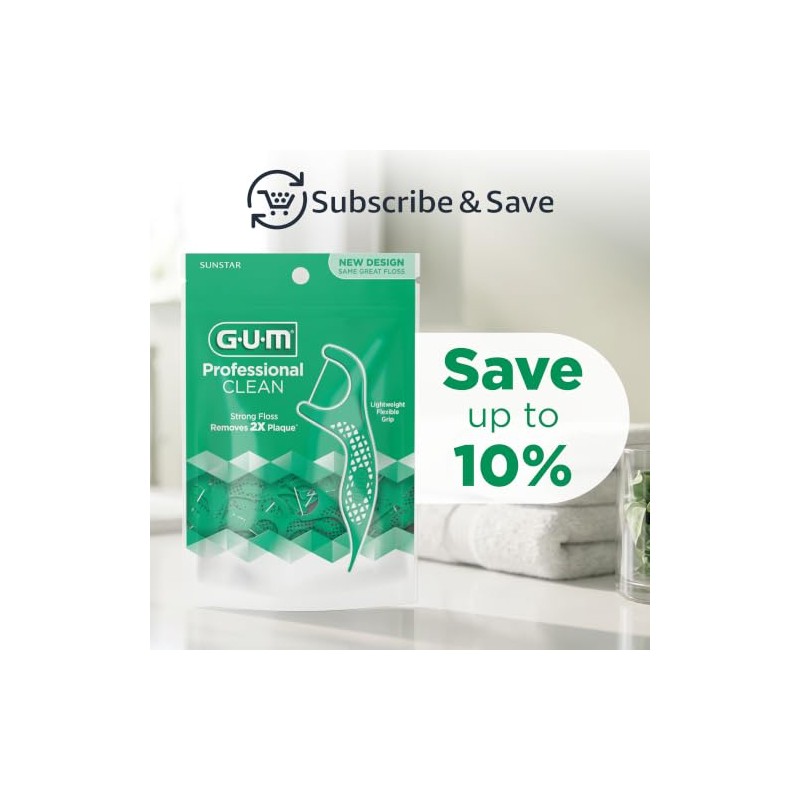 Gum - Hilo dental profesional CLEAN (150 hilo dental), menta