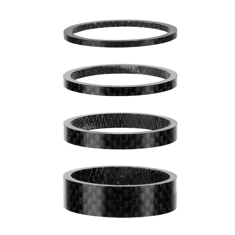 Qrity 4Pcs Bicycle Headset Spacers, Carbon Fiber Bike Handlebar Spacers