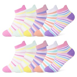 TUUHAW 10 Pairs of Children's Socks for Girls and Boys with Motif School Child Cotton Socks Colourful Size 23-38, 7239, 31 - 34