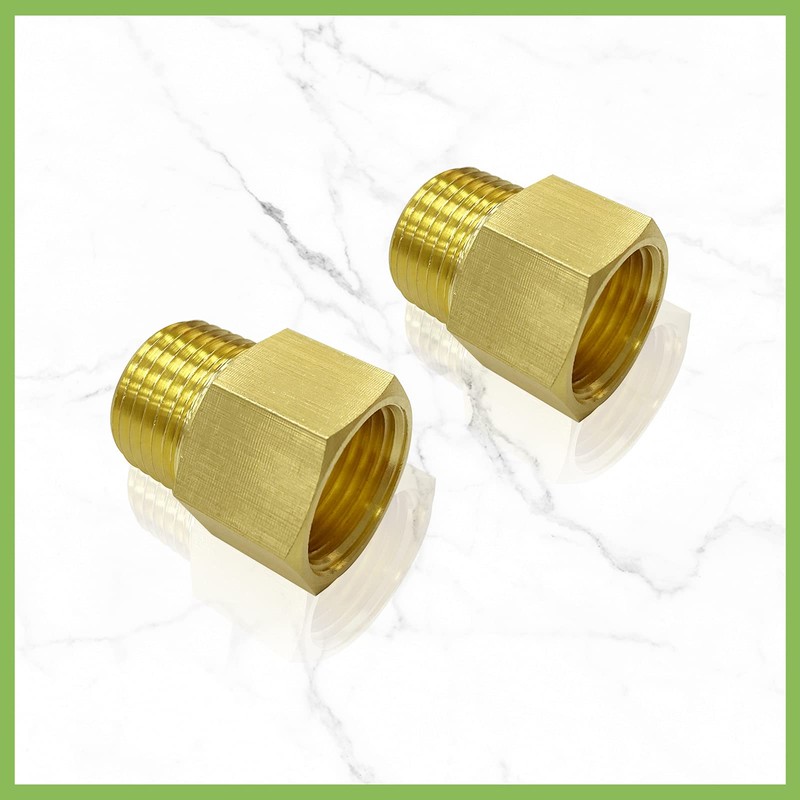 Brass Pipe Fitting Reducer Adapter 1/4" NPT Male Thread to
