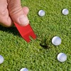 PATIKIL メタルベンディングゴルフディボットリペアツール 6パックゴルフディボットツールカーブスピットゴルフ緑ディボットフォークボールマークリペアツール ゴルフゴルファーリペア レッド