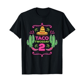 Taco Twosday 2nd Birthday Gift for Kids Boy Girl T-Shirt
