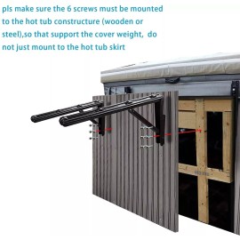 UCEDER Hot Tub Cover Lift and Caddy Removal System Bracket Universal Assist S...
