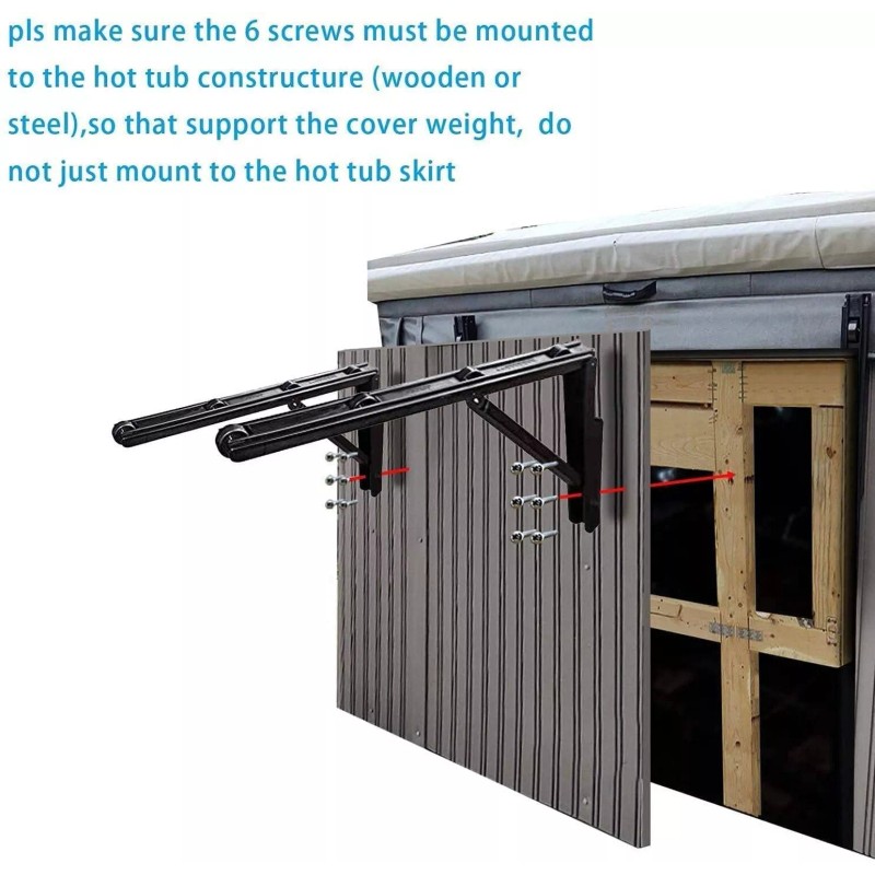 UCEDER Hot Tub Cover Lift and Caddy Removal System Bracket