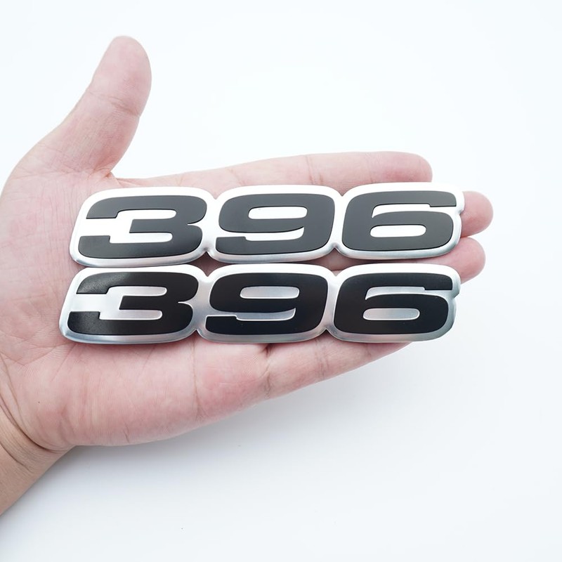 Pair Set 396 Letter Highly Polished Real Aluminum Car Truck