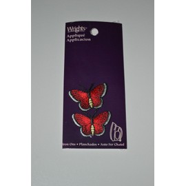 Wright Applique- Iron On - Two Butterfly = Bright red to catch anyones eye.