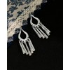 Teppdfann Silver Boho Chandelier Earrings Intricate Bohemian Earrings with Filigree