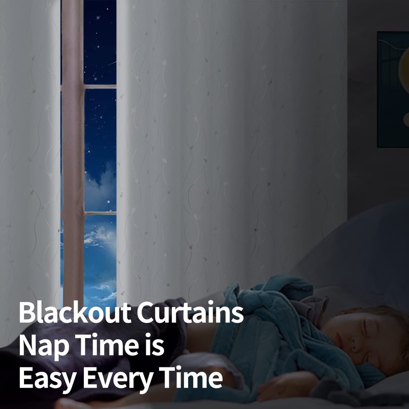 BGment White Blackout Curtains 60 Inches Wide for Bedroom/Living Room,