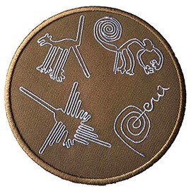 Nazca Lines Peru Iron on Sew on Patch 10cm Souvenir Travel Holiday National Park Adventure Explorer Wonders of the World Series Emblem Badge Applique