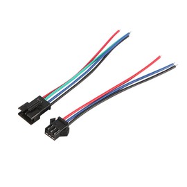 FONGKNOX 10 Pairs 3 Pin JST SM Male/Female LED Connector 10cm Lead 24AWG LED Controller Nut Connector Cable for RGB 5050 3528 WS2801 LED Strip Light Adapter Kit