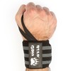 BEAR GRIP - Weight Lifting Wrist Support Straps (Black/Grey)