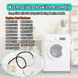 CEYHTLY WH08X32697 Washer Lid Lock Switch Assembly Compatible with GE Hotpoint Washing Machine Lock Replaces WH08X37938 WH08X31222 WH08X31577 WH01X27954 WH01X24114 WH01X26114 WH02X24399 PD00087323