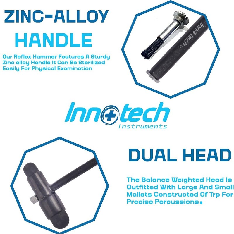 Innotech Buck Neurological Reflex Hammer with Brush and Needle for