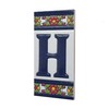 Spanish Flower Letter H Ceramic Tiles with Frame