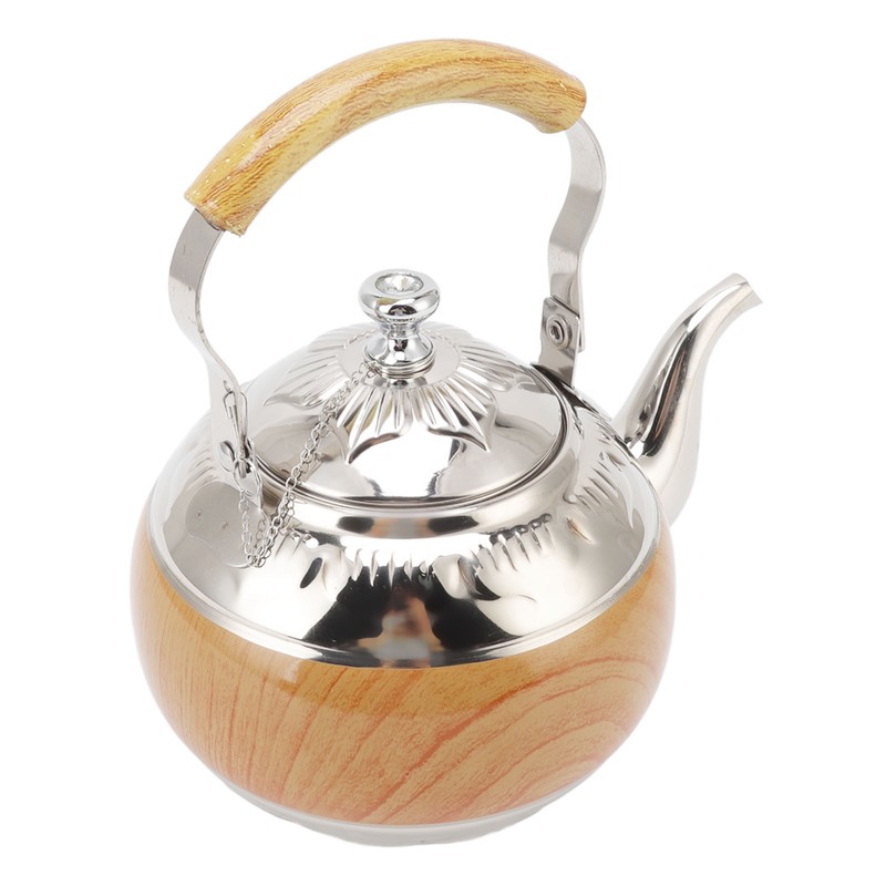 Tea Pot 1L Stainless Steel Thickened Strong Corrosion Resistant Silver