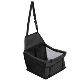 Pet Car Seat Waterproof Breathable Prevent Slip Adjustable Straps Dog Car Basket with Safety Leash for Puppy Cat Black