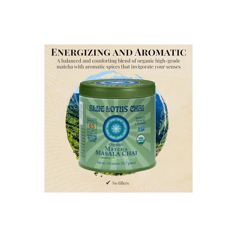 Organic Matcha Masala Chai Powder - Makes 65 Cups