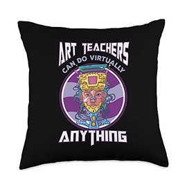 Artist Draw Color Brush Pencil Sketch Watercolor Teachers Can Do Virtually Everything Artist Painting Art Throw Pillow, 18x18, Multicolor