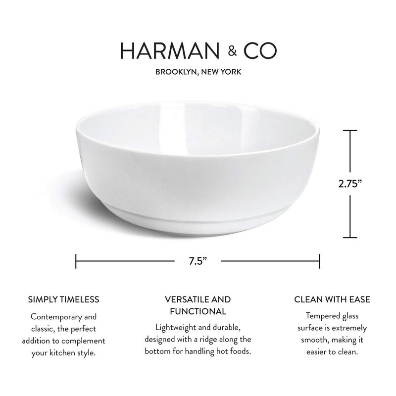 HARMAN & CO Salad Noodle Soup Bowl, Large 7.5” (40oz),
