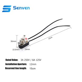 senvenelec 8pcs 3A 250VAC 6A 125VAC Toggle Switch Pre-Wired SPST Switch with 2 Positions (2-Pole) for Cars, Trucks, Boats, Instrument Panel, Electrical Modification