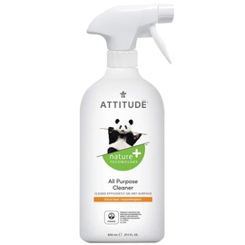ATTITUDE Multipurpose Spray Cleaner, Efficient Multi-Surface Plant & Mineral-based Formula, Vegan and Cruelty-Free, Citrus Zest, 27.1 Fl Oz
