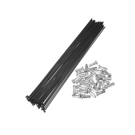 Partuto 36pcs Bicycle Carbon Steel Spokes 14G 224mm with Nipples Black Replacement