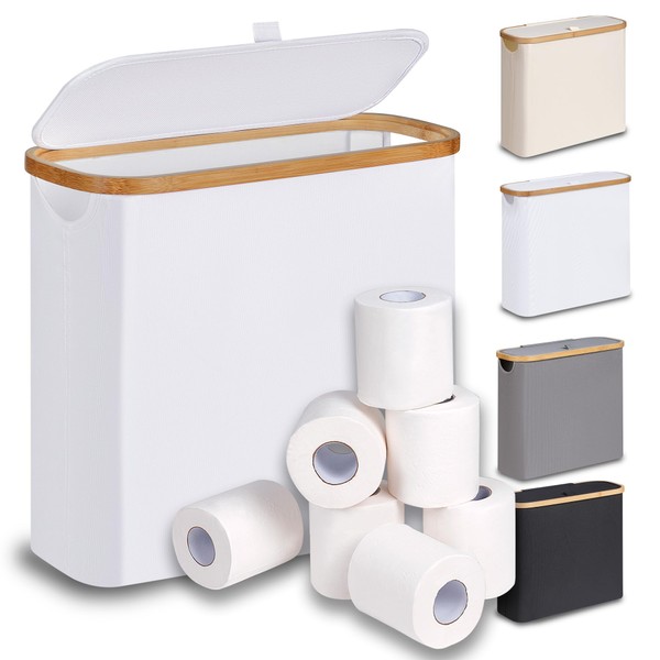 efluky Toilet Paper Basket 28L, Toilet Paper Holder with Lid