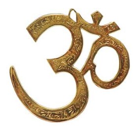 OM Zeichen aus Messing zum Aufhängen 17 cm