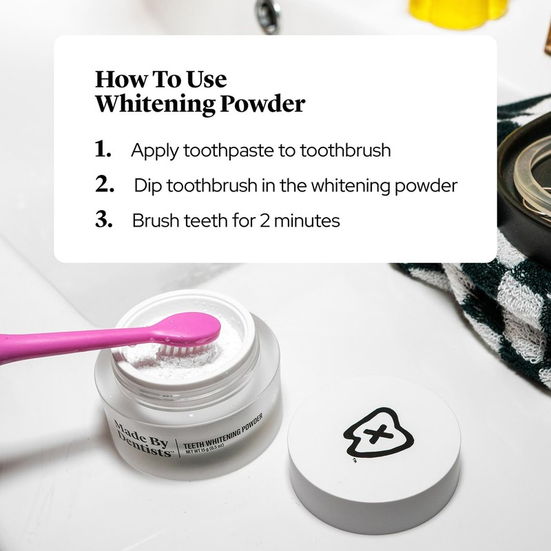 Made by Dentists Professional Teeth Whitening Powder - Remineralizing Hydroxyapatite