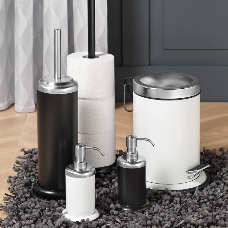 Sealskin Acero Soap Dispenser, Stainless Steel, Black, 9.2 x 10.2