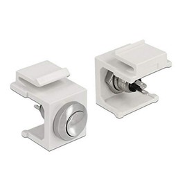 Delock Keystone Push Button Snap-in Mounting for Various Brackets White
