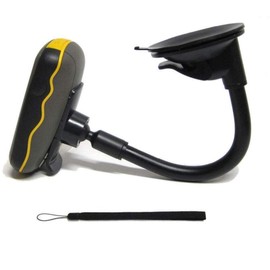 Ramtech Car GPS Windshield Suction Cup Bracket Mount with Flexible Arm Plus Bonus Wrist Strap for Garmin GPSMAP 62 62s 62st 62sc 62stc 64 64csx 64s 64sc 64st 64sx 64x 65 65s 66i 66s 66sr 66st, WMFH