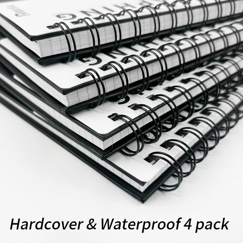 Rinrda Graph Paper Notebook Spiral Notebook 8.5" x 11"-4 Pack