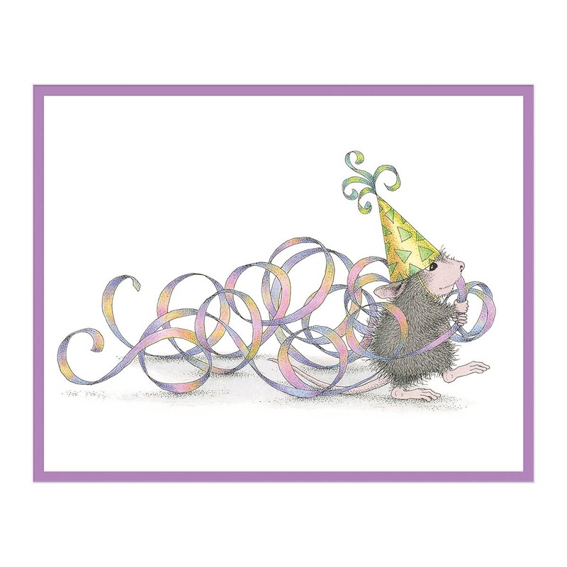 Spellbinders Party Streamers Rubber Stamp Set, Grey