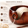 Wooden Yarn Bowl for Crochet & Knitting – Portable Pine