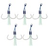 SG Store Pack of 5 Blue Double Jigging Assist Hooks