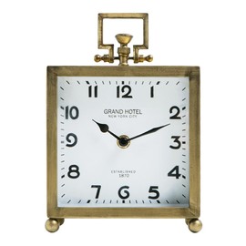 NIKKY HOME Small Gold Table Clock, Silent Non-Ticking Classic Battery Operated Decorative Mantel Desk Shelf Clock for Living Room Decor