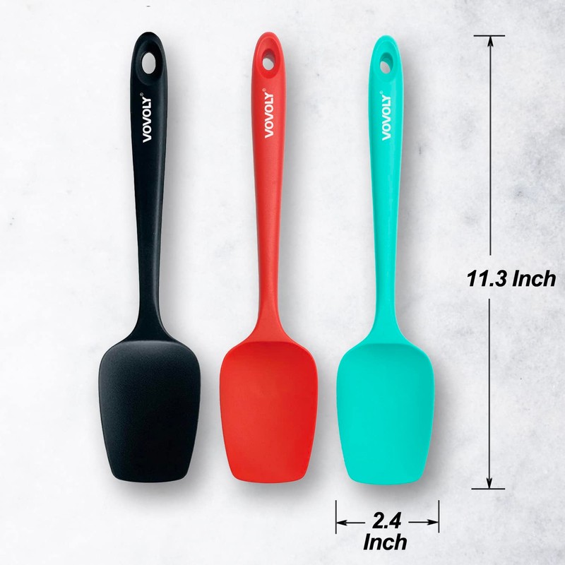 Silicone Spatula Set, Heat Resistant Rubber Spoon Spatula with Seamless