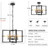 Zyzwmb 21.26'' Black Gold Dining Room Chandelier, 4-Light Modern Farmhouse