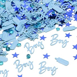 Baby Shower Confetti, Glitter Confetti Table Scatter Confetti Baby Gender Reveal for Boy Birthday Party Decorations