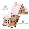 Toddmomy Wooden Christmas House LED Light House Illuminated Wooden House