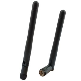 QAREQU Computer Networking RP-SMA Antenna (2-Pack), 2dBi Dual Band WiFi 2.4GHz 5GHz BT Wireless Signal (RP-SMA Male (Hole))