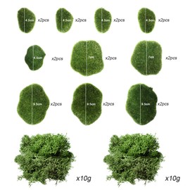 Chuangdi Artificial Moss Rock Assorted Sized Decorative Faux Green Stones Green Moss Balls Decor for Floral Arrangements and Crafting Gardens(20 Pieces)