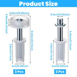 6 PCS Bi-Fold Door Top Roller Guide Wheel and Top Pivot, Spring Loaded Bifold Door Hardware Repair Kit, Pocket Doors Rollers Tops Bifold Closet Doors Hardware Kit for Folding Pocket Barn Cabinet