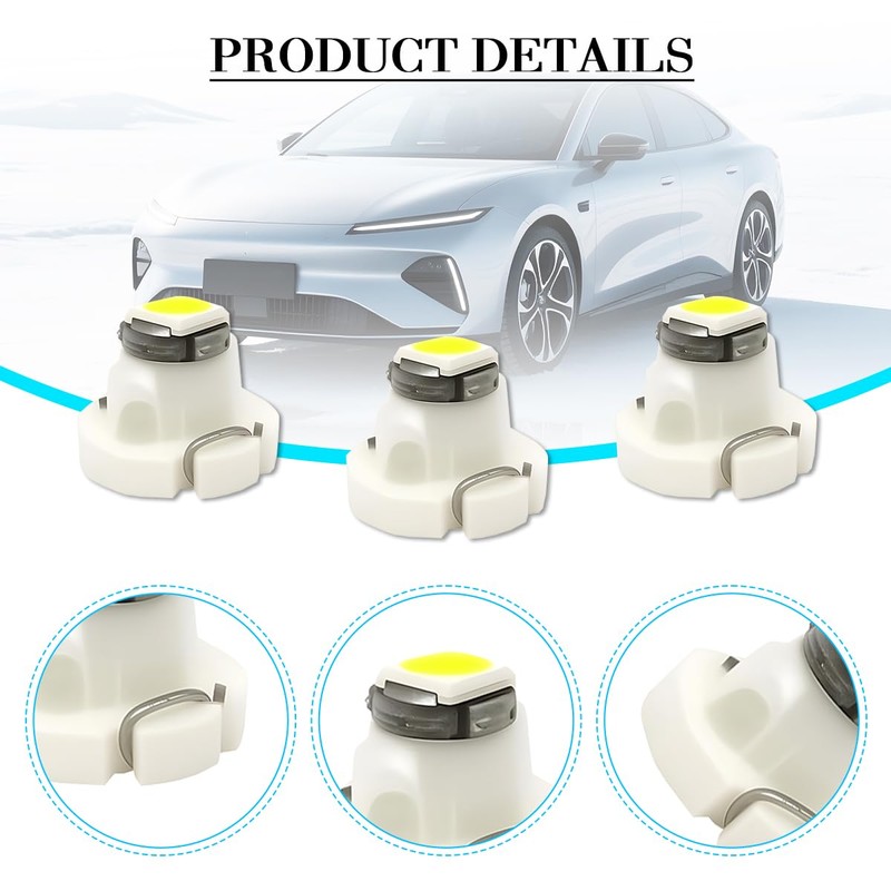HZEL 10PCS Car T3 Neo Wedge Led Bulbs, 8mm Base