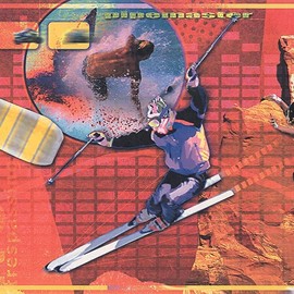 Concord Wallcoverings Wallpaper Border Sports Pattern Skier Snowboarder Surfer Motorcyclist for Boy's Bedroom Playroom Kid's Room, Red Lilac Green Orange, 15 Feet by 12 Inches 110086