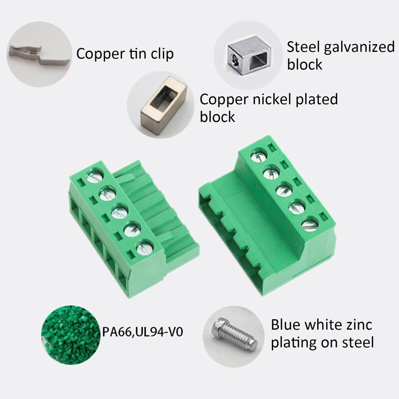 Willwewon Set of 5 Pin 2EDGRK 5.08 mm Pitch Pluggable