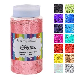 Craft and Party, Craft Glitter for Craft and Decoration 1 Pound Bottled (Chunky - 1/24", 0.040",1mm, Light Pink)