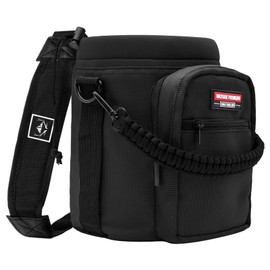 NATURE PIONEOR Water Bottle Holder with Adjustable Strap - Half/One Gallon (64/128oz) Insulated Water Bottle Sling Carrier with Phone Pocket & Paracord Handle, Outdoor Camping, Hiking, Gym